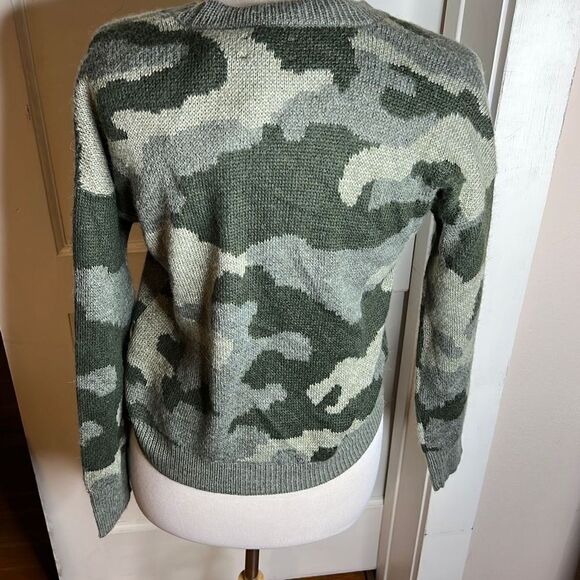 Lucky brand Camouflage button up cardigan sweater  wool blend Size Small - Picture 6 of 6
